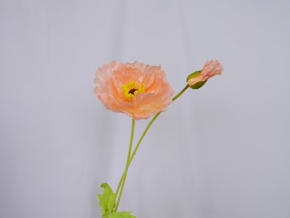 Artificial Iceland Poppy Stem, Silk Bloom for Spring Floral Decor, Home Flower Display, Wedding Floral Arrangement, Faux Bouquet Styling