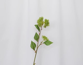 Artificial Green Berry Stems with Leaves, Green Berry Branches, Clustered Berries, Realistic Wild Berries, Berry Decor, Farmhouse Greenery