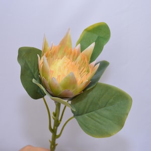 Artificial King Protea Stem, Exotic Faux Flower, Realistic Tropical Bloom, Home Decor Accent, Centerpiece Floral Arrangement, Indoor Plant
