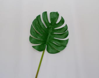 Large Artificial Monstera Leaf Stem, Faux Tropical Foliage, Home Floral Decor, Wedding Arrangements, Jungle Plant Theme, Realistic Greenery
