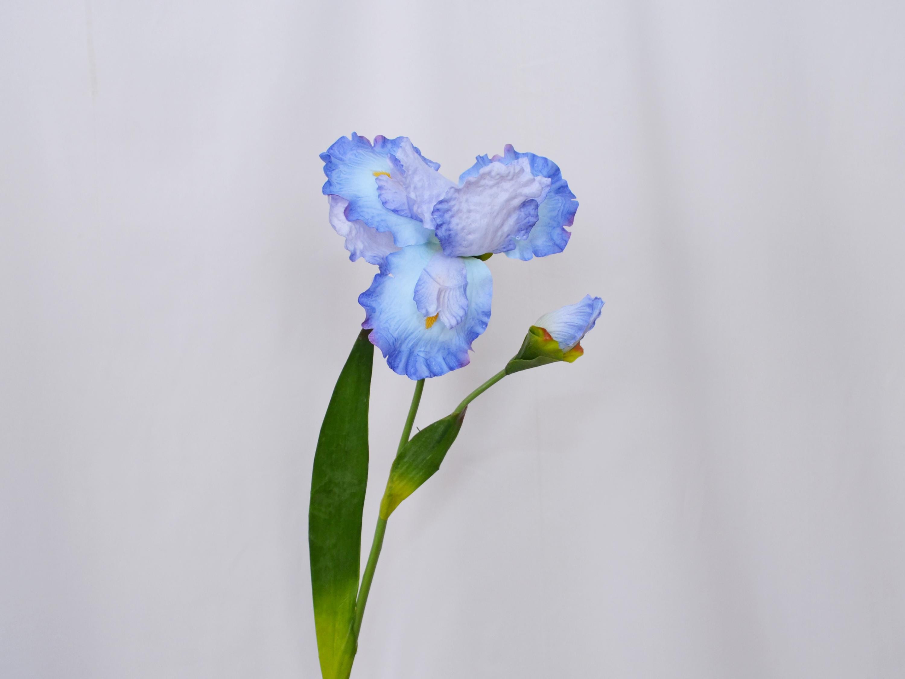 Artificial Iris Flower Stem, Realistic Faux Ruffled Petal Bloom for Vase, Spring Flower Decor, Wedding Floral Arrangement, Table Centerpiece