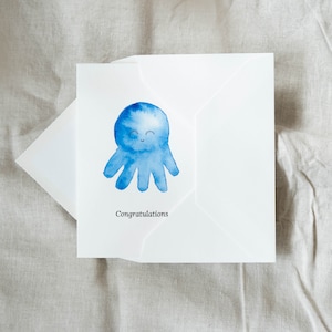 CONGRATULATIONS - Geburtskarte, Handgemalt