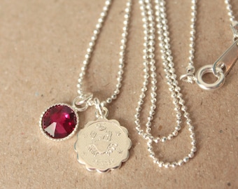 Zodiac & Birthstone Charm Necklace - You Choose the Charms - Personalized Gift - Silver Plated - Crystal