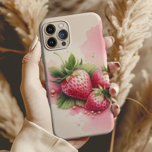 Strawberry Phone Case, Cute Fruit Aesthetic Case for iPhone 16 Pro,15,14,13,12,11, Cute Summer Phone Case for Samsung S24 S23 S22 S21