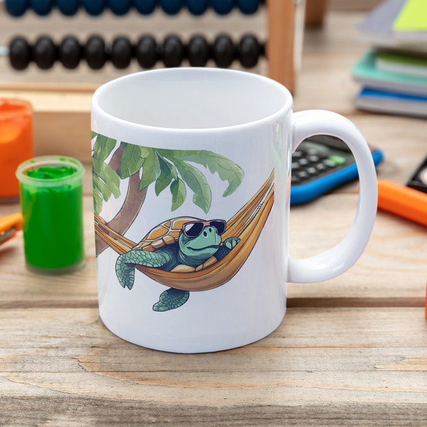 Taza de cafe de tortuga, regalo de cumpleaños, taza de cerámica, taza de tortuga, tazas divertidas, dibujos de animales, taza de regalo,11oz