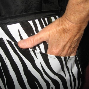 ALL LIVES MATTER Black and White Zebra Scalloped Vinyl half Apron image 2