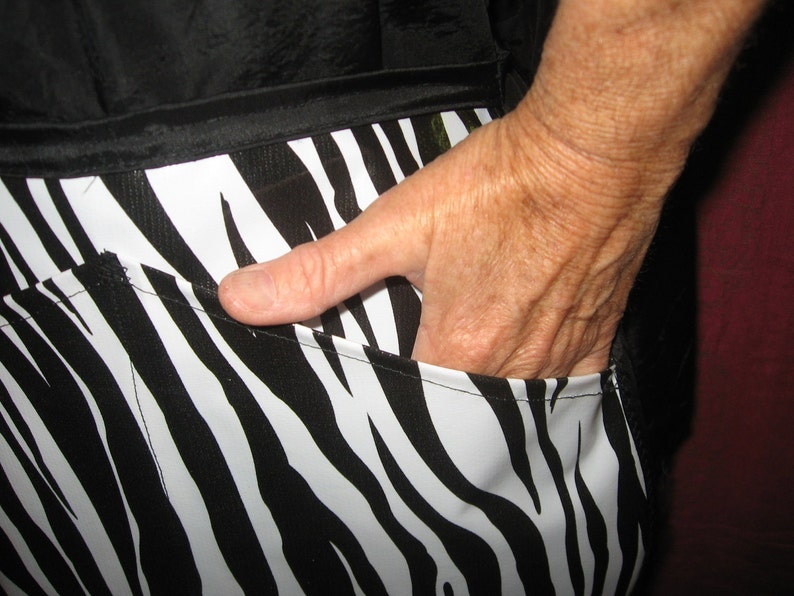 ALL LIVES MATTER Black and White Zebra Scalloped Vinyl half Apron image 2