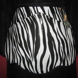 ALL LIVES MATTER Black and White Zebra Scalloped Vinyl half Apron image 1