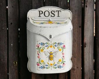 Vintage Style Post Box - Bee, Antique Mailbox, Letter Box, Mail Box, Post Box, Antique Rustic Style, Gift For Couples