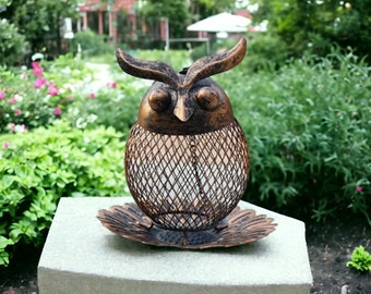 Metal Owl Bird Feeder, Garden Birdfeeder, Birdfeeder Cage, Metal Garden Decor, Garden Gift