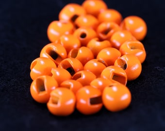 Slotted Tungsten Beads - Fluoro Orange - Fly Tying (50pcs per pack)