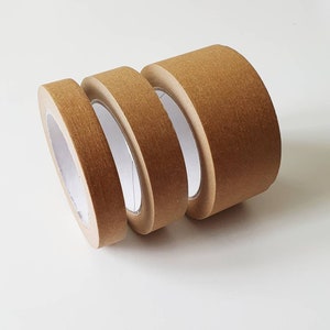 Nastro per pacchi riciclabile, 19 mm, 24 mm, 48 mm x 50 metri - Nastro da imballaggio in carta kraft ecologica, nastro adesivo marrone per imballaggio di pacchi