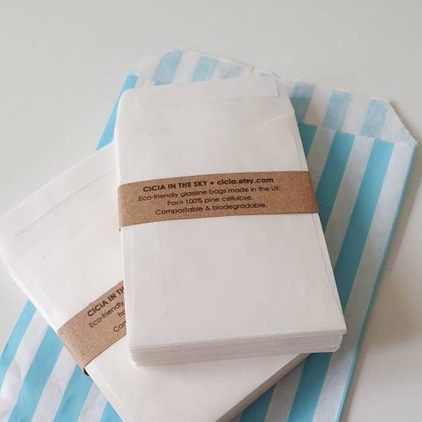 SAMPLES - Glassine Peel & Seal Bags, Biodegradable Eco-friendly Packaging, Paper Bags, Wedding Favour, Confetti Bags C7, C6, C5