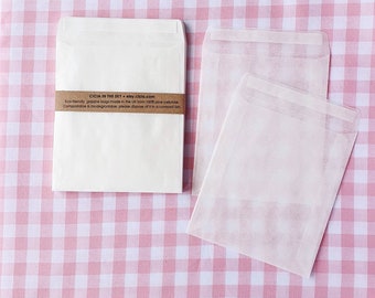 92 mm x 108 mm Pergamin Umschläge Schälen & Versiegeln, weiße Papiertüten für Samen, Seife, Hochzeitsgeschenke, Konfetti, umweltfreundliche Verpackung
