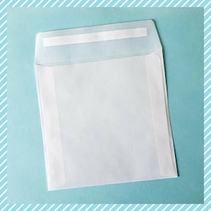 Sobres de celofán cuadrados de 165 mm x 165 mm con autocierre, bolsas de papel para tarjetas de felicitación, impresiones, invitaciones e imágenes