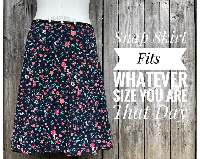 Snap Skirt, Sweet Flowers by Erin MacLeod