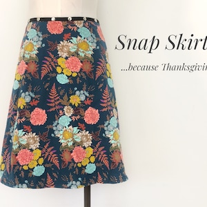 Spring Floral skirt, Adjustable Snap skirt, one size, Erin MacLeod FREE SHIPPING