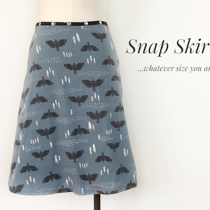 Bird Skirt, Blue skirt, Flared skirt, adjustable skirt, wrap skirt, snap skirt,  FREE SHIPPING
