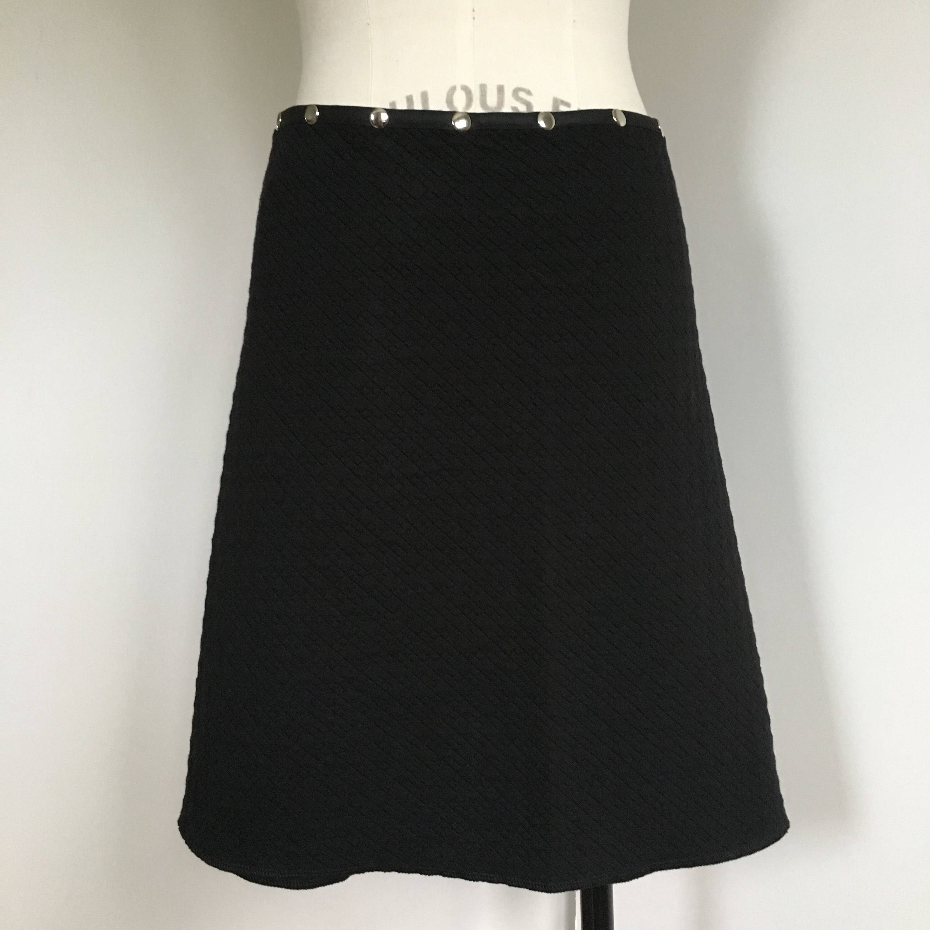 Black Snap Skirt adjustable wrap skirts knee length quilted warm work ...