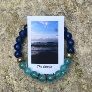 Ocean Bracelet Beach Bracelet Nature Bracelet Blue Jade Beach Lover Nature Jewelry Summer Jewelry Ocean Conservation image 2