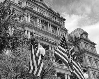 Old Executive Office Building | Black and White Photograph | Printable Wall Art | Instant Download | Washington, DC | Fine Art Photography
