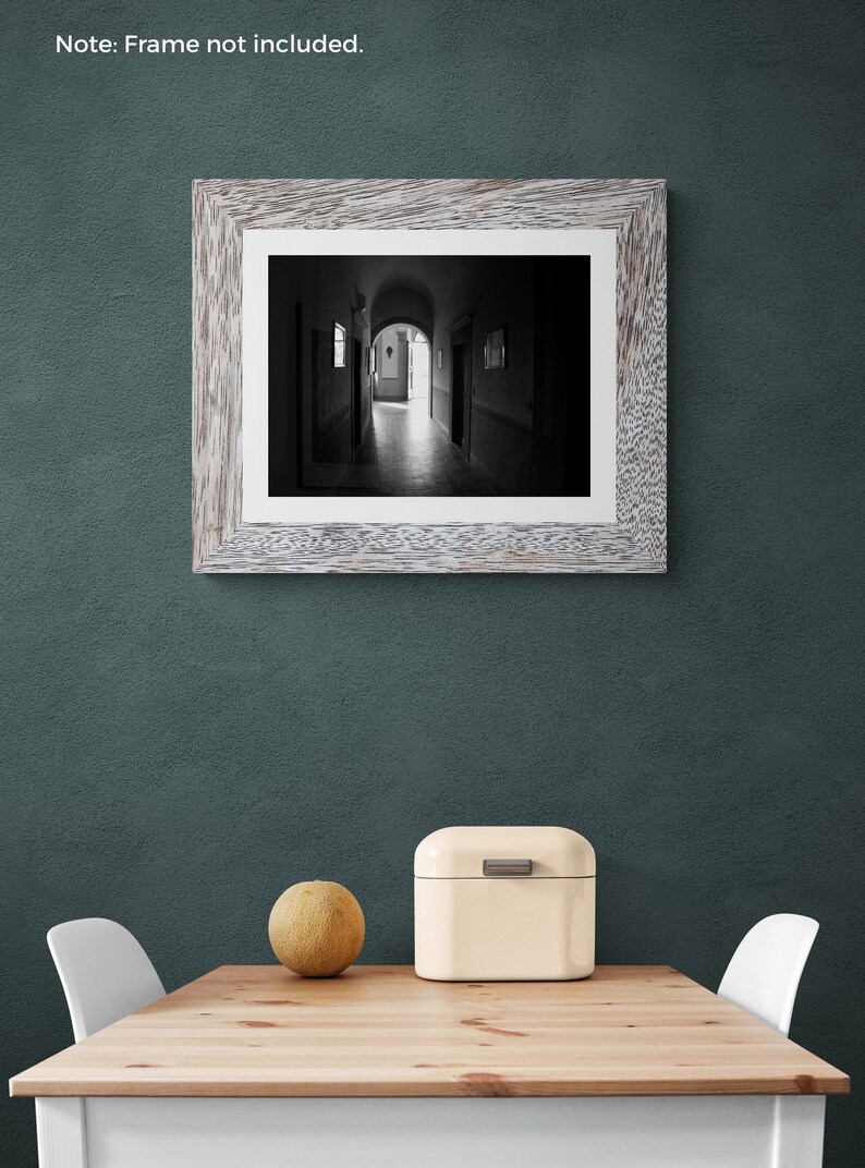 Hallway, Castello, Italy, Black and White Photography, Italian Wall Art, Black and White Wall Art, Office Wall Art, Tuscany Wall Art, image 4
