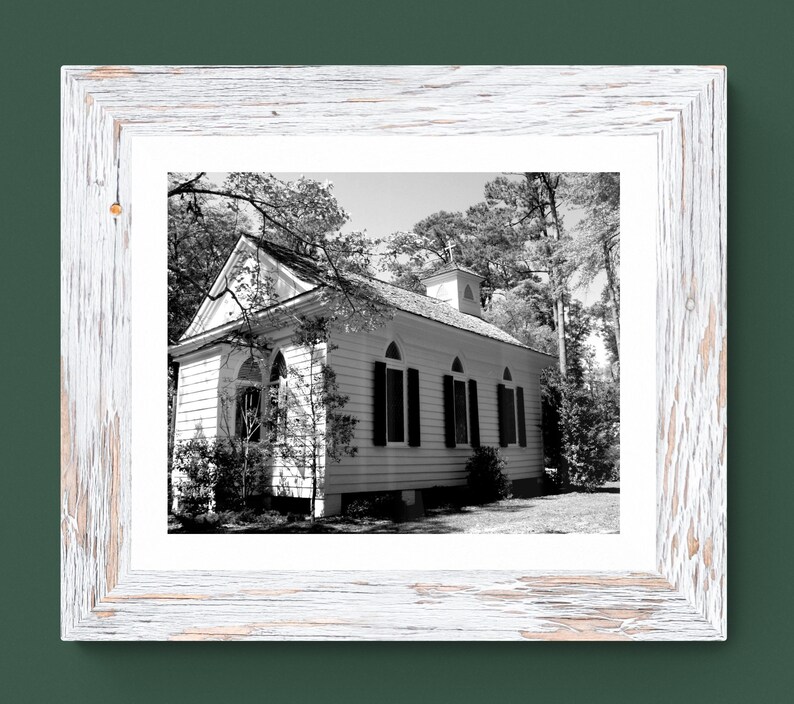 Lebanon Chapel, Airlie Gardens, Wilmington, NC, Black and White Photography, North Carolina Gifts, Church Wall Art, Officiant Gift image 3