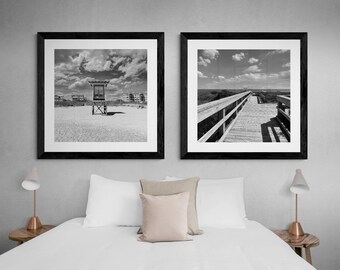 Strand Schwarzweiß Fotografien II | 2er-Set | Druckbare Wandkunst | Sofortdownload | Ocean Wand Kunst | Strand Kunst | Fine Art Fotografie
