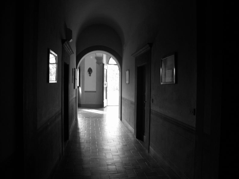 Hallway, Castello, Italy, Black and White Photography, Italian Wall Art, Black and White Wall Art, Office Wall Art, Tuscany Wall Art, image 2