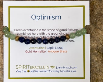 Optimism Bracelet | Green Aventurine | Lapis Lazuli | Gift for Him | Healing Bracelet | Meditation Bracelet | Personalized Gift