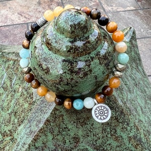 Strength Bracelet Healing Bracelet Resilience Jewelry Handmade Jewelry Hill Tribe Silver, Amazonite Empath Bracelet Gift for Him image 8