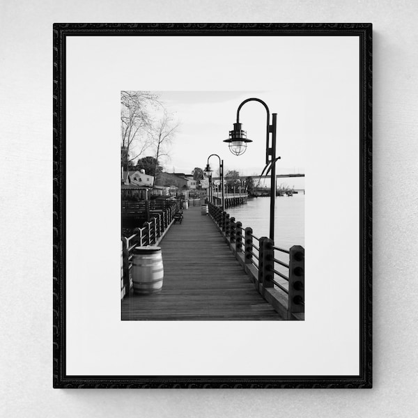 Riverwalk, Historic Wilmington, NC | Black and White Photography | North Carolina Photography | Black and White Wall Art