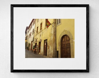 Trattoria, Arezzo,  Italy, Photography Print, Kitchen Wall Art, Office Wall Art, Tuscany Wall Art, Gold and Brown
