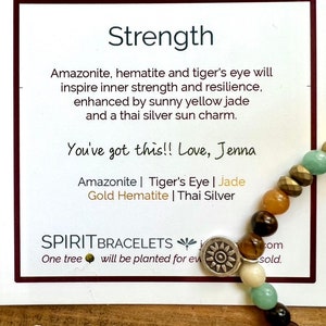 Strength Bracelet Healing Bracelet Resilience Jewelry Handmade Jewelry Hill Tribe Silver, Amazonite Empath Bracelet Gift for Him image 5