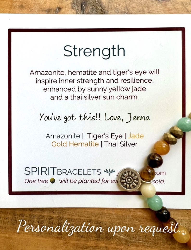 Strength Bracelet Healing Bracelet Resilience Jewelry Handmade Jewelry Hill Tribe Silver, Amazonite Empath Bracelet Gift for Him image 5