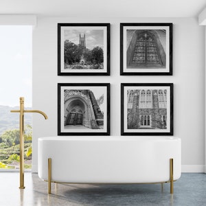 Duke Chapel (Series II) Black and White Photographs | Set of 4 | Printable Wall Art | Instant Download | Duke Grad | Fine Art Photography