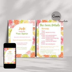Main Squeeze Hens Party Invitation Template: Bridal Shower, Bachelorette (Digital Invitation, 5x7 inch)