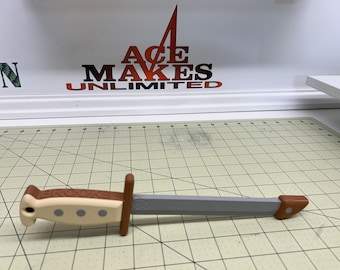 Child's plastic pirate sword, 3D printed in PLA with Your choice of name on the handle, customizable, play, pretend, fantasy, captain hook.