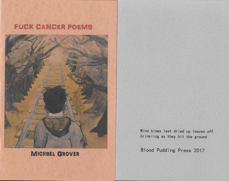 Fuck Cancer Poems by Michael Grover 2017 Blood Pudding Press Poetry Chapbook 22 Poems by a poet living with cancer image 4