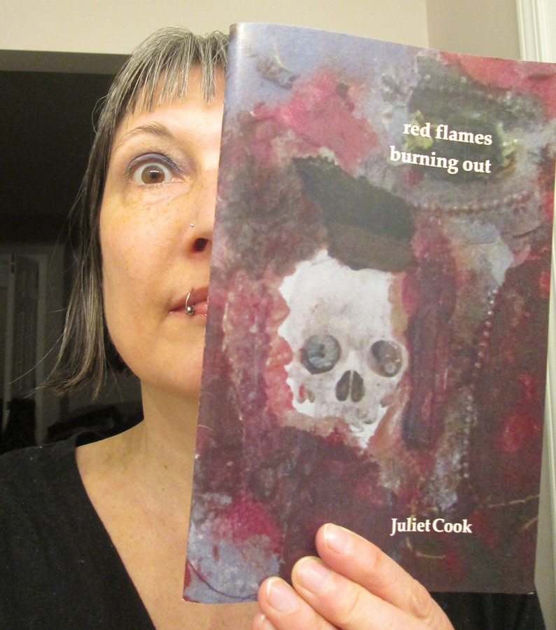 NEW red flames burning out a poetry chapbook by Juliet Cook, published by Grey Book Press in April 2023 strange brain waves image 1