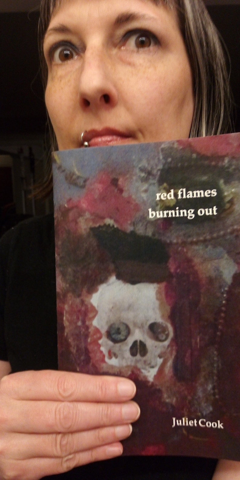 NEW red flames burning out a poetry chapbook by Juliet Cook, published by Grey Book Press in April 2023 strange brain waves image 7