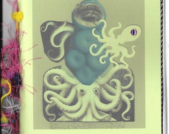 White Octopus Poetry Chapbook by DAVIDE NIXON, 2024 - speculative, horror, non-human creatures, oddities - Blood Pudding Press