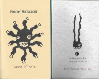 POISON MOONLIGHT by Jason O'Toole - 2021 Blood Pudding Press poetry chapbook - 23 poems, dark, delightful, unique