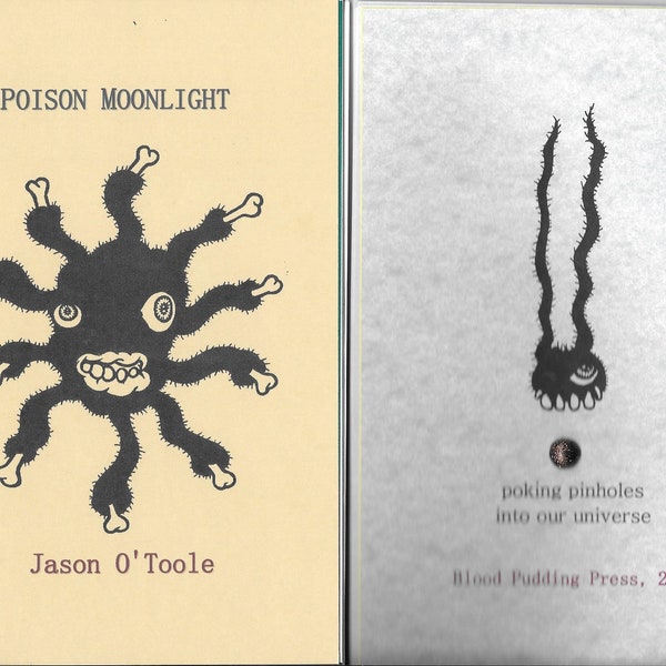 POISON MOONLIGHT by Jason O'Toole - 2021 Blood Pudding Press poetry chapbook - 23 poems, dark, delightful, unique