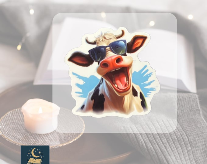 Featured listing image: Cow Sticker | Cozy Stickers | Book Stickers