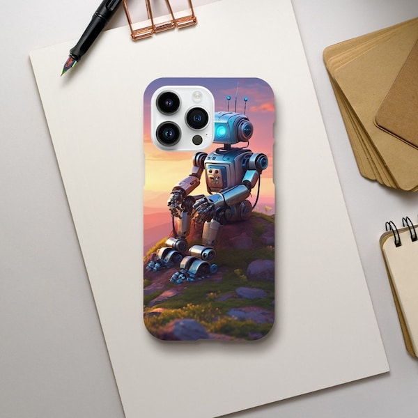 Slim Case Handy Hülle Roboter Sonnenuntergang