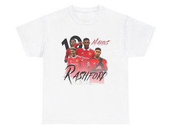 Marcus Rashford T-Shirt, England Football Fan Shirt, Soccer Player Wear Gift, Sports Shirt, Mens Vintage Tee, Manchester United Jersey Kit