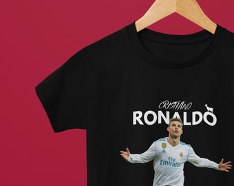 Cristiano Ronaldo Football Soccer Unisex T-Shirt - Manchester United Real Madrid Juventus Tee, Vintage Jersey Fan Gear, Portugal Sports Wear