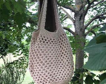 Sac Filet en ruban de coton, modèle ALIX, fabrication française à la main par AMARAU