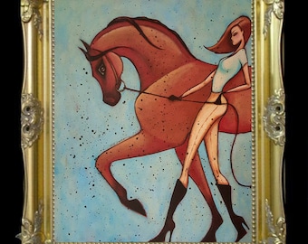 Headstrong Horse Art Print, Dressage English Riding, Bay Arabian, Western Home Decor,Equestrian Gift,Farmhouse Bedroom Wall Hanging, SHANO